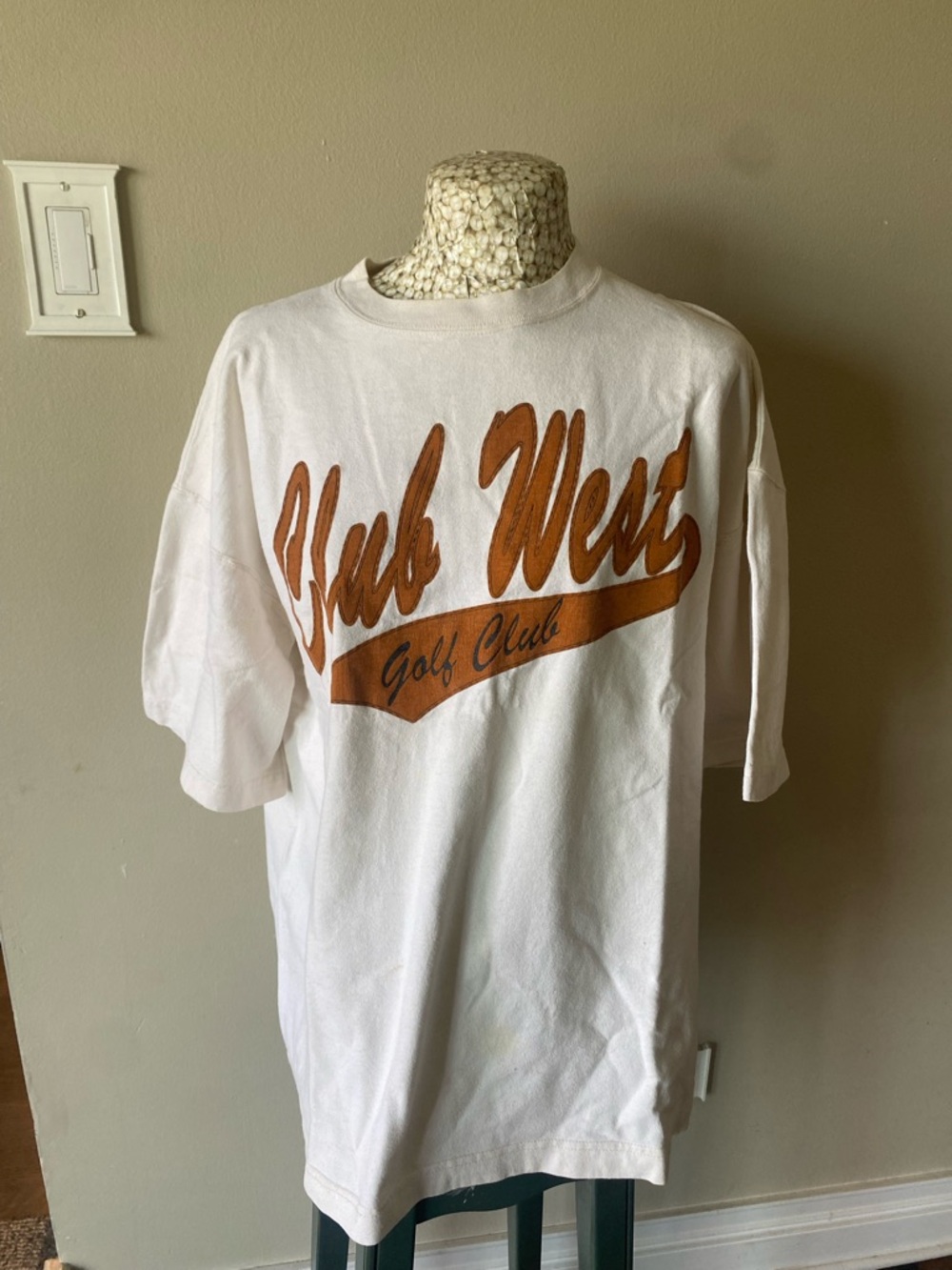 Vintage 90s Golf Club Short-Sleeve T-Shirt - White with Rust Logo